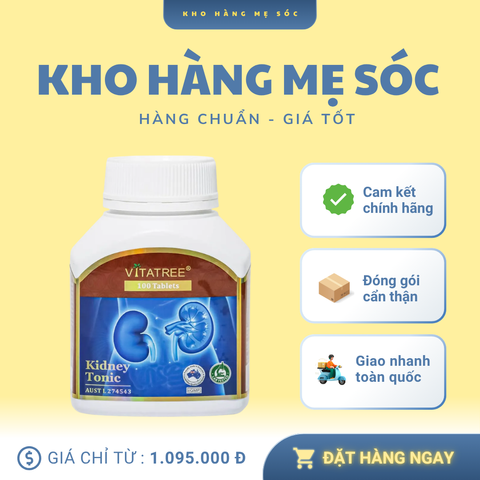 Viên uống hỗ trợ thận Vitatree Kidney Tonic 100 viên - Tăng cường chức năng thận, thải độc hiệu quả từ Úc