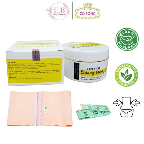 Kem Tan Mỡ Bụng Cô Bông 150GR - Giải Pháp Đốt Mỡ Thừa Tại Nhà Kèm Nịt Bụng Tiện Lợi, Vitamin Tự Nhiên, Da Săn Chắc