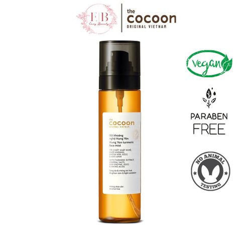 Xịt Khoáng Nghệ Hưng Yên Cocoon 130ml - Cấp Ẩm, Làm Sáng Da, Ngăn Ngừa Oxy Hóa, Chống Lão Hóa, Dưỡng Da Từ Thiên Nhiên