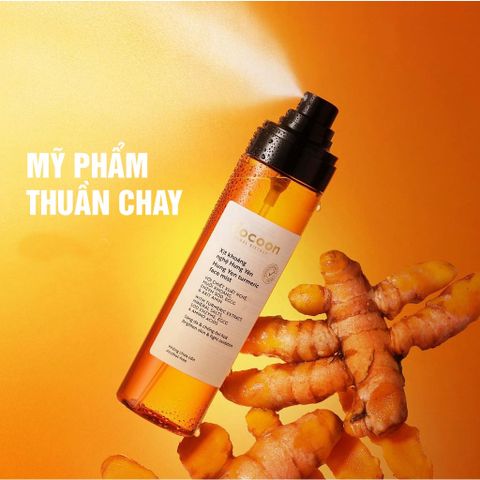Xịt Khoáng Nghệ Hưng Yên Cocoon 130ml - Cấp Ẩm, Làm Sáng Da, Ngăn Ngừa Oxy Hóa, Chống Lão Hóa, Dưỡng Da Từ Thiên Nhiên