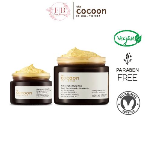 Mặt Nạ Nghệ Hưng Yên Cocoon 30ml-100ml - Mặt Nạ Dưỡng Sáng Da Đều Màu, Chống Oxy Hóa Từ Tinh Bột Nghệ Thiên Nhiên