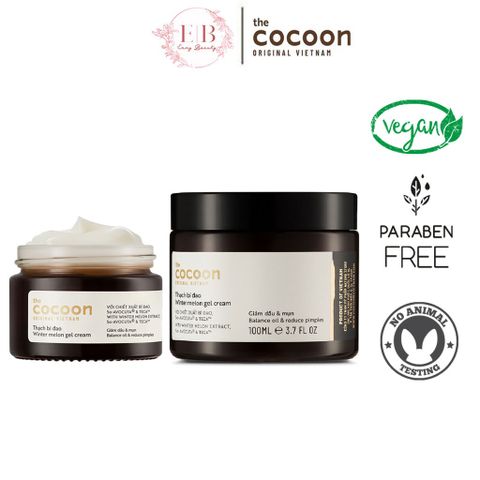 Thạch Bí Đao Cocoon Cấp Ẩm và Giảm Mụn 30ml - 100ml, Tinh Chất Dưỡng Ẩm, Ngăn Ngừa Mụn, Làm Dịu Da, Chăm Sóc Da Mặt Thảo Dược