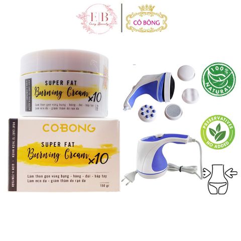 Kem Tan Mỡ Cô Bông 150g Kèm Máy Massage Cầm Tay - Giải Pháp Hiệu Quả Làm Tan Mỡ Bụng, Đùi, Cánh Tay Từ Thiên Nhiên