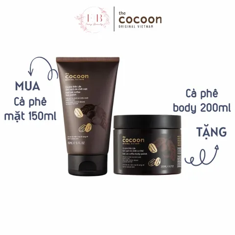 Bộ Sản Phẩm Tẩy Da Chết Cà Phê Đắk Lắk 150ml Mặt & 200ml Cơ Thể - Dưỡng Da Mịn Màng, Rạng Rỡ, Giàu Chất Chống Oxy Hóa