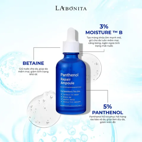 Tinh chất phục hồi làm dịu da La Bonita - Panthenol Repair Ampoule 50ml với Vitamin B5 cho làn da ẩm mượt và khỏe mạnh