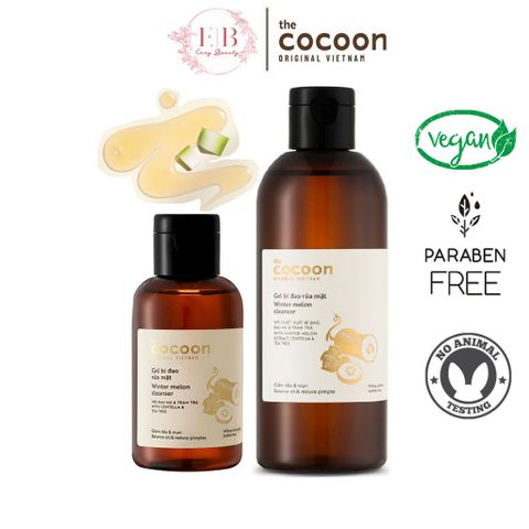 Gel Rửa Mặt Bí Đao Cocoon 140ml - 310ml, Làm Sạch Da, Giảm Mụn, Cung Cấp Độ Ẩm Tự Nhiên, Chiết Xuất Từ Bí Đao và Rau Má