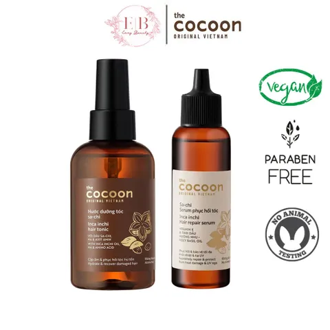 Bộ Đôi Nước Xịt Dưỡng Sa-Chi 140ml & Serum Phục Hồi Tóc Cocoon 70ml - Dưỡng Ẩm, Phục Hồi và Bảo Vệ Tóc Khỏi Tác Nhân Gây Hại