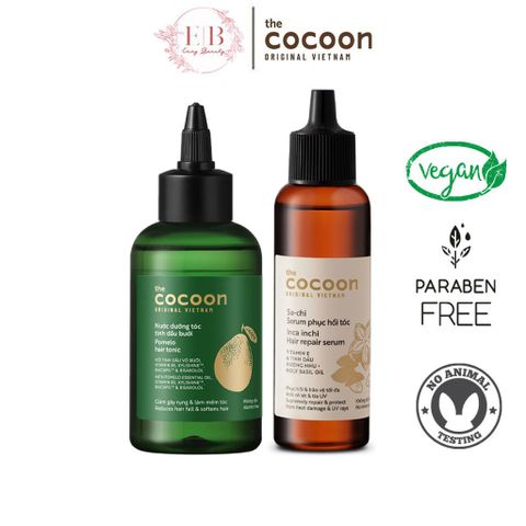 Bộ Dưỡng Tóc Tinh Dầu Bưởi Cocoon 140ml & Sachi Serum Phục Hồi Tóc 70ml - Giảm Gãy Rụng, Phục Hồi Hư Tổn, Dưỡng Mượt Tóc