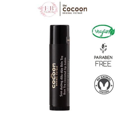 Son Dưỡng Môi Cocoon Dầu Dừa Bến Tre 5g - Dưỡng ẩm, Giúp Môi Mềm Mượt, 100% Thiên Nhiên, An Toàn, Không Hương Liệu