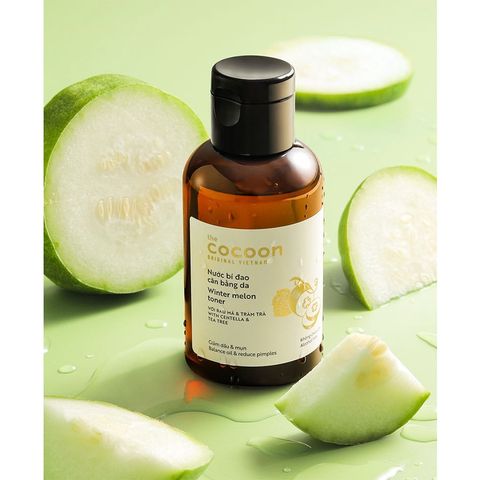 Nước Cân Bằng Da Bí Đao Cocoon 140ml - Toner Tự Nhiên Giảm Mụn, Cân Bằng Độ pH, Cấp Ẩm, Phục Hồi Da Sau Nặn Mụn