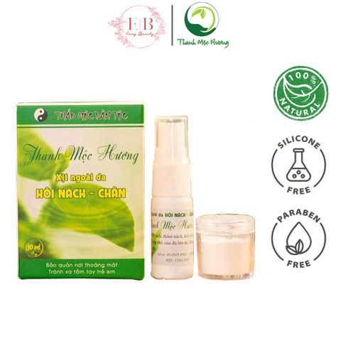Xịt Khử Mùi Hôi Nách Hôi Chân Thiên Nhiên Thanh Mộc Hương 10ml - An Toàn, Hiệu Quả, Không Gây Ố Vải