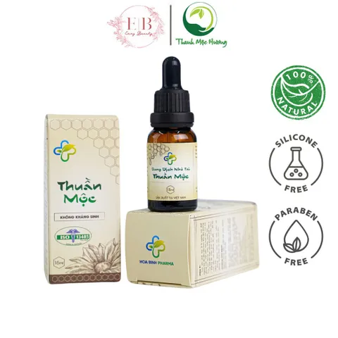 Dung dịch nhỏ tai Thuần Mộc 15ml - Sản phẩm làm sạch tai an toàn cho trẻ và người lớn, loại bỏ dịch bẩn hiệu quả.