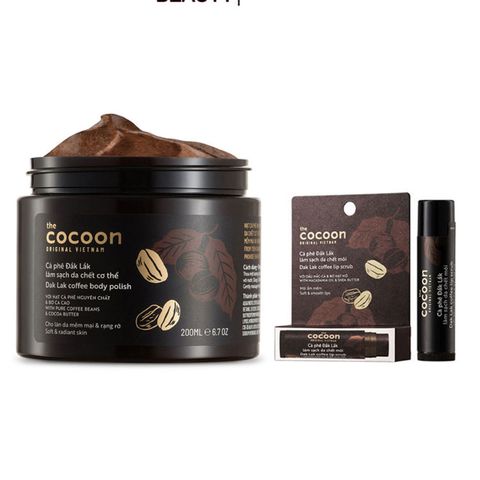 Combo Tẩy Tế Bào Chết Cà Phê Đắk Lắk 200ml & Môi 5g - Chăm Sóc Da Toàn Diện, Giúp Da Mềm Mịn, Tươi Sáng, Không Chứa Cồn, An Toàn