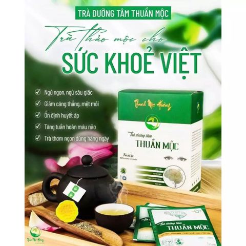 Trà Dưỡng Tâm Thuần Mộc Thanh Mộc Hương - Hỗ Trợ Ngủ Ngon, Ổn Định Huyết Áp, Hộp 25 Gói Túi Lọc 2.5g