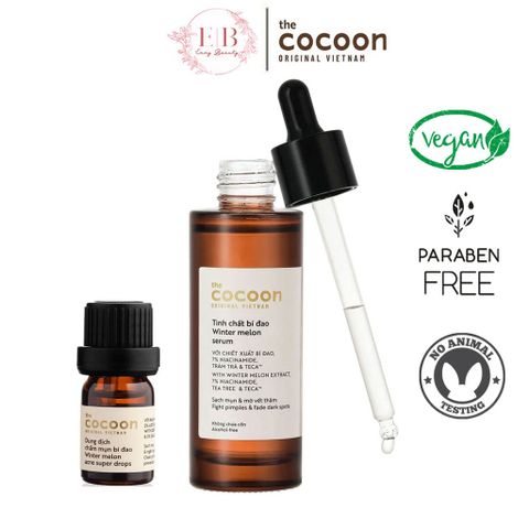 Bộ Đôi Tinh Chất Bí Đao Cocoon 70ml & Dung Dịch Chấm Mụn 5ml - Kiểm Soát Dầu, Giảm Mụn & Làm Mờ Vết Thâm
