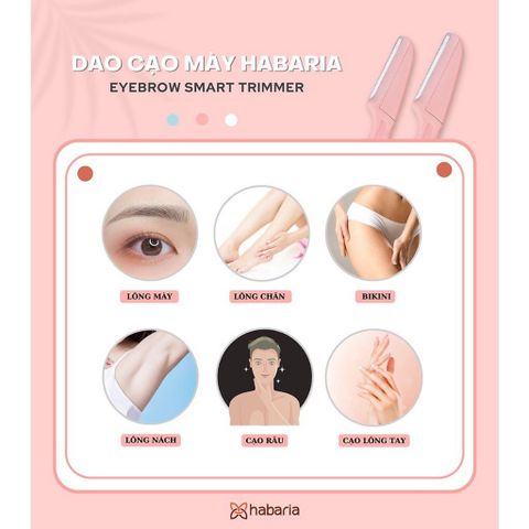 Dao Cạo Lông Mày Habaria - Bộ 3 Dao Cạo Thông Minh Cao Cấp Cho Phụ Nữ, Độ Bền Cao và An Toàn Khi Sử Dụng