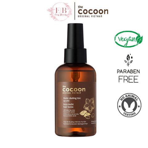 Nước Xịt Dưỡng Tóc Sachi Cocoon 140ml - Cấp Ẩm, Phục Hồi Tóc Hư Tổn, Dầu Sa-Chi & AHA, Giúp Tóc Mềm Mượt, Khỏe Mạnh