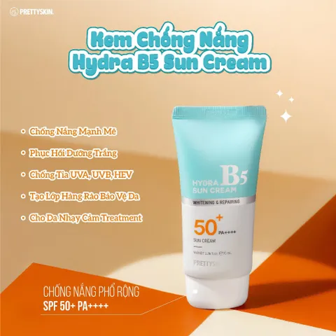 Kem Chống Nắng PrettySkin 70ml Phục Hồi Dưỡng Trắng Hydra B5 Suncream Pretty Skin
