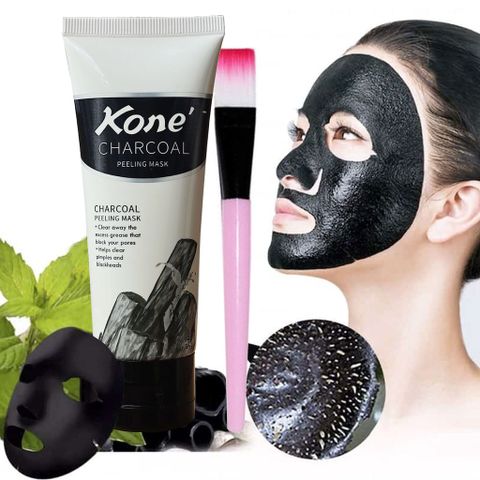 Gel Hút Mụn Than Tre Hoạt Tính KONE 50ml - Mặt Nạ Lột Mụn Cám & Đầu Đen, Sạch Da, Tặng Cọ, An Toàn Cho Da Nhạy Cảm