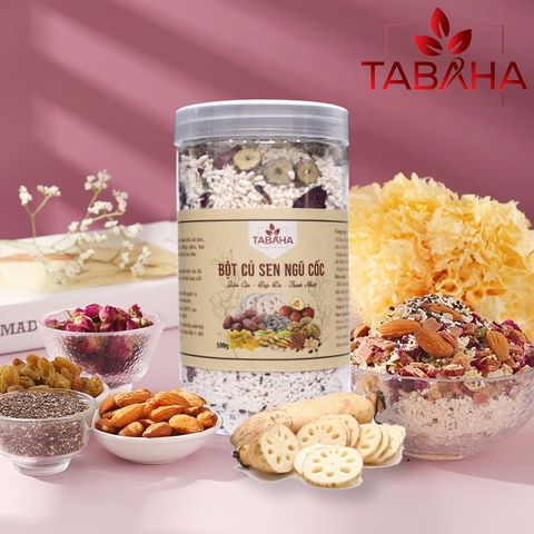 Bột Củ Sen Ngũ Cốc TABAHA 500g - Hạt Dinh Dưỡng Giảm Cân, Ăn Kiêng, Lành Mạnh cho Bữa Sáng Nhanh và Tiện Lợi