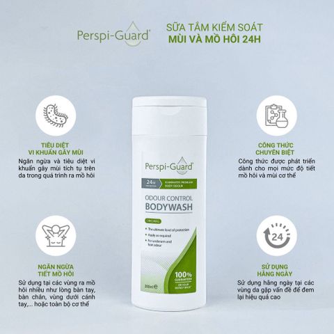 Sữa Tắm Khử Mùi, Ngăn Tiết Mồ Hôi Perspi Guard Body Wash 200ml Hiệu Quả Tới 24h