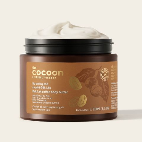 Bơ Dưỡng Thể Cà Phê Đắk Lắk Cocoon 200ml - Dưỡng Ẩm, Làm Mềm Da, Chống Oxy Hoá Từ Thiên Nhiên Việt Nam