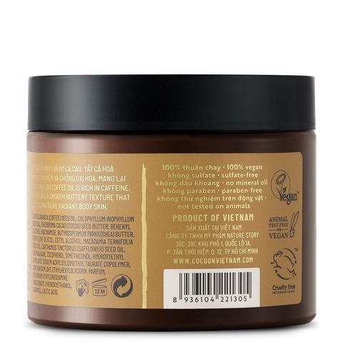 Bơ Dưỡng Thể Cà Phê Đắk Lắk Cocoon 200ml - Dưỡng Ẩm, Làm Mềm Da, Chống Oxy Hoá Từ Thiên Nhiên Việt Nam