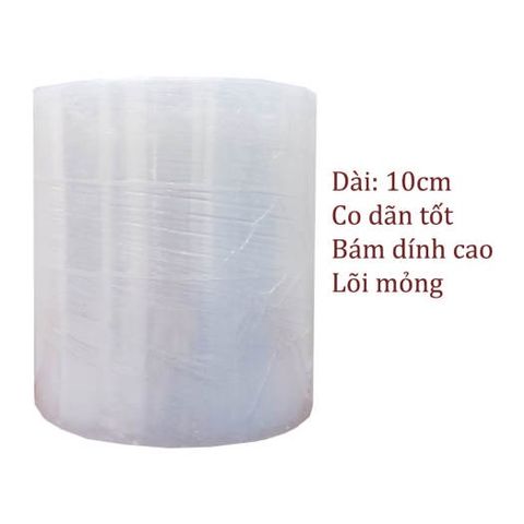 Màng Quấn Bụng PE 10cm - Dẻo Dai, Chống Nước, Dùng Đóng Gói Hàng Hóa, Giải Pháp Tiện Lợi Cho Thương Mại Điện Tử