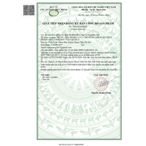Siro Thảo Dược LAROXEN Học Viện Quân Y ngủ sâu giấc