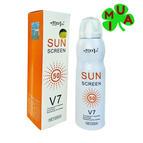 Kem Xịt Chống Nắng V7 Magic Flowers SPF 50 - Chống UVA/UVB, Không Thấm Nước, Thoáng Khí, Dành Cho Da Mặt 200ml