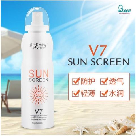 Kem Xịt Chống Nắng V7 Magic Flowers SPF 50 - Chống UVA/UVB, Không Thấm Nước, Thoáng Khí, Dành Cho Da Mặt 200ml