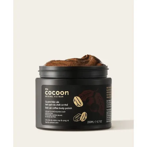 Cà Phê Đắk Lắk Tẩy Tế Bào Chết Cocoon 200ml - Exfoliating Body Scrub Cho Làn Da Mịn Màng, Rạng Rỡ và Thư Giãn