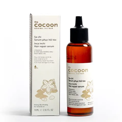 Serum Phục Hồi Tóc Cocoon Sachi 70ml - Dầu Sa-chi Giúp Tóc Mềm Mượt, Chống Oxy Hóa, Ngăn Chẻ Ngọn, Tự Nhiên, An Toàn