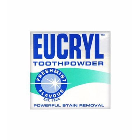 Bột tẩy trắng răng Eucryl 50g - Sản phẩm chăm sóc răng miệng giúp loại bỏ vết ố, mang lại hàm răng trắng sáng và hơi thở thơm mát.