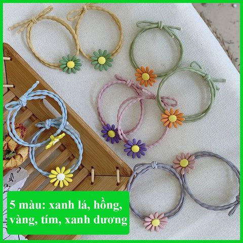 Dây Cột Tóc Hoa Cúc Nhiều Màu Hàn Quốc - Dây Buộc Tóc Đáng Yêu Cho Nữ, Quà Tặng Thời Trang Hot Trend