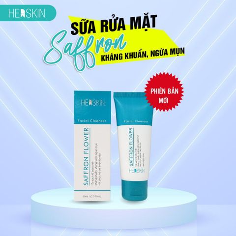 Sữa Rửa Mặt Saffron Flower HerSkin 60ml - Tẩy Tế Bào Chết, Làm Sạch Sâu và Dưỡng Trắng Da với Nhụy Hoa Nghệ Tây