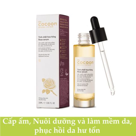 Tinh Chất Hoa Hồng Cocoon 30ml - Serum Dưỡng Ẩm Thuần Chay, Phục Hồi Làn Da Căng Mọng, Chống Oxy Hóa, Chiết Xuất Hữu Cơ