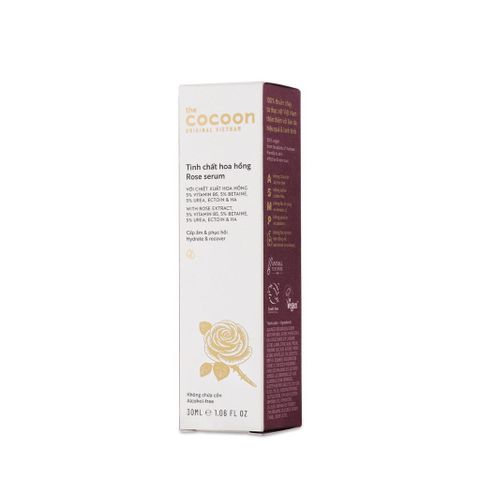 Tinh Chất Hoa Hồng Cocoon 30ml - Serum Dưỡng Ẩm Thuần Chay, Phục Hồi Làn Da Căng Mọng, Chống Oxy Hóa, Chiết Xuất Hữu Cơ