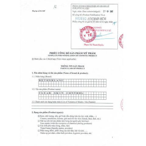 Sữa rửa mặt sinh học Detox Blanc 150ml