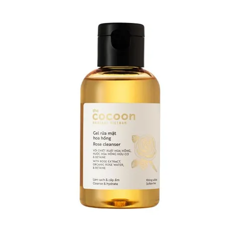 Gel rửa mặt hoa hồng Cocoon 140ml - Sạch dịu da, dưỡng ẩm, phù hợp mọi loại da, 100% thuần chay, chiết xuất tự nhiên.