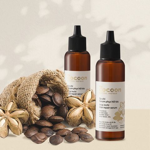 Combo Nước Dưỡng Tóc Tinh Dầu Bưởi 140ml & Serum Phục Hồi Tóc Sachi Cocoon 70ml - Giúp Tóc Suôn Mượt, Ngăn Gãy Rụng, Dưỡng Ẩm Tự Nhiên