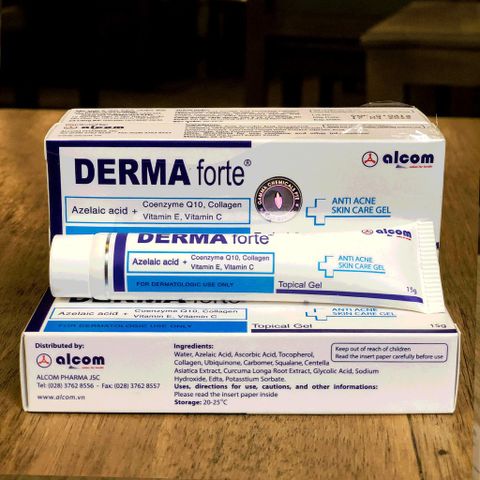 Gel Mụn Liền Sẹo Gamma Derma Forte 15g - Trị Mụn, Ngừa Thâm, Dưỡng Trắng Da, Chống Viêm và Làm Liền Sẹo