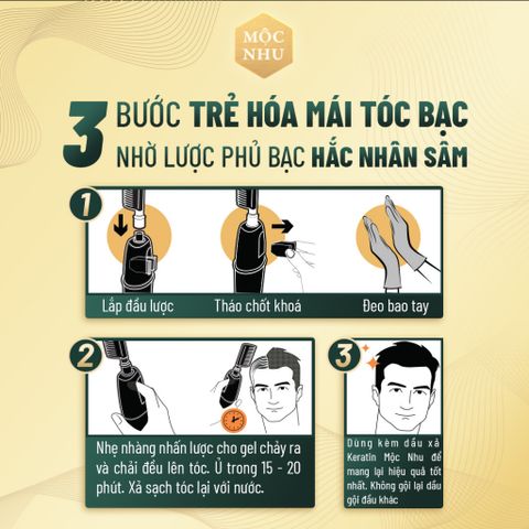 Dầu Gội Phủ Bạc Hắc Sâm Hàn Quốc Mộc Nhu - Phục Hồi Màu Tóc Tự Nhiên, Giúp Tóc Bóng Khỏe Màu Đen + Nâu Đen