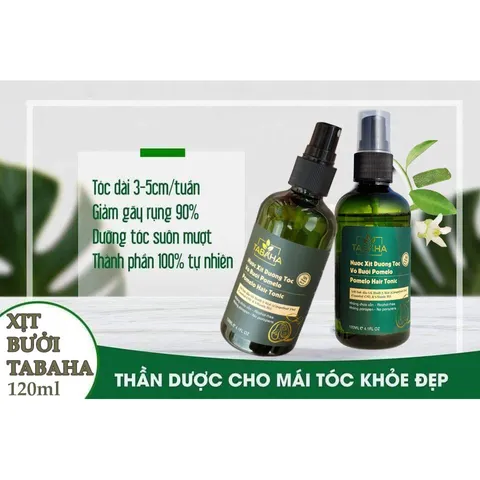 Xịt Mọc Tóc Tinh Dầu Vỏ Bưởi Tabaha 120ml - Giảm Rụng Tóc, Cung Cấp Dưỡng Chất Cho Tóc Khỏe Mạnh, Mềm Mượt
