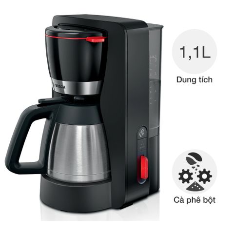 Máy Pha Cà Phê Nhỏ Giọt Bosch TKA6M273 - Bình Giữ Nhiệt Inox, Tự Động Tắt, Nút Bấm Tiện Lợi, Pha 8-12 Cốc Nguyên Chất