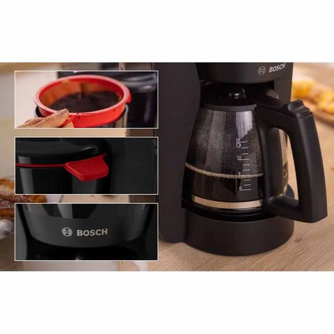 Máy Pha Cà Phê Bosch TKA3M133 Đen - Thiết Kế Hiện Đại, Dung Tích 1.4L, Công Suất 1200W, Dễ Dàng Sử Dụng Tại Nhà