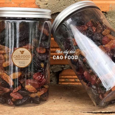 Nho Sấy Dẻo Mixed 3 Màu CAO Food - 100% Nho Tươi Nhập Khẩu Mỹ, Vị Ngọt Tự Nhiên, Hủ 500gram, Thực Phẩm Dinh Dưỡng