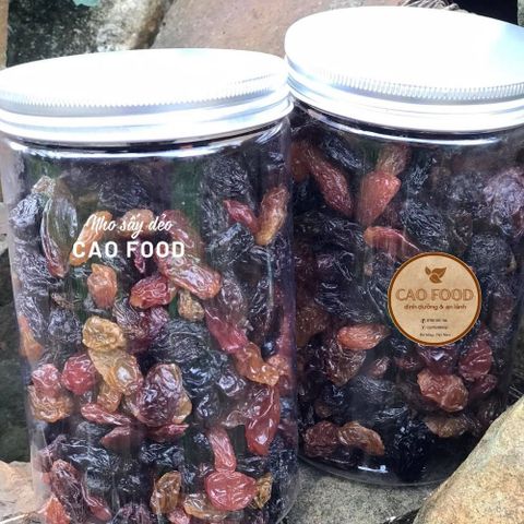 Nho Sấy Dẻo Mixed 3 Màu CAO Food - 100% Nho Tươi Nhập Khẩu Mỹ, Vị Ngọt Tự Nhiên, Hủ 500gram, Thực Phẩm Dinh Dưỡng