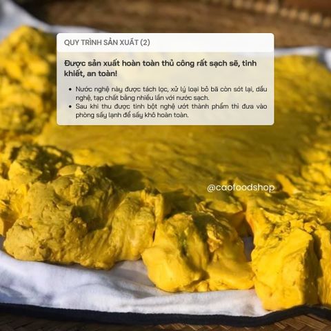Tinh Bột Nghệ CAOFOOD Nguyên Chất 100% Từ Nghệ Sẻ Già Đaklak - Hàng Trồng Sạch Tự Nhiên, 500g