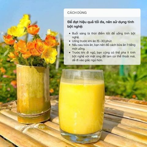 Tinh Bột Nghệ CAOFOOD Nguyên Chất 100% Từ Nghệ Sẻ Già Đaklak - Hàng Trồng Sạch Tự Nhiên, 500g
